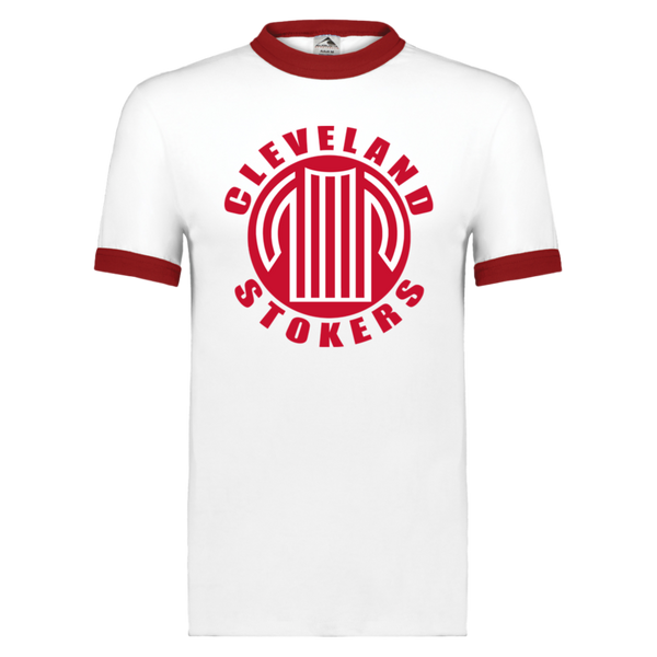 Cleveland Stokers T-shirt Ringer NASL Soccer color White/Red
