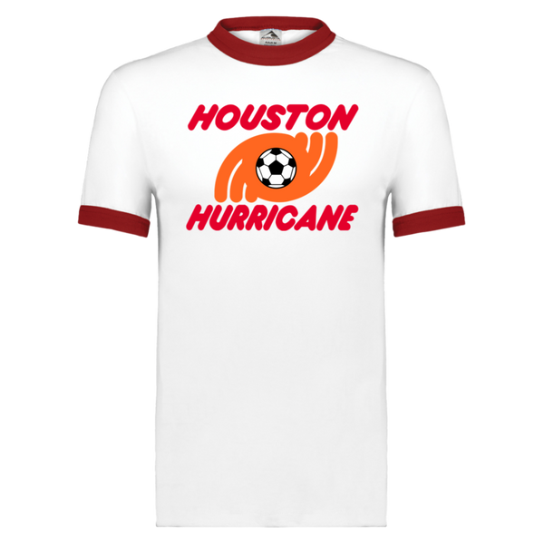 Houston Hurricane T-shirt Ringer NASL Soccer color White/Red