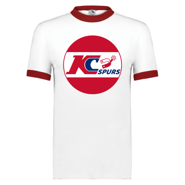 Kansas City Spurs T-shirt Ringer NASL Soccer color White/Red