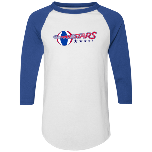 Utah Stars Raglan Shirt ABA Basketball color White/Royal Blue