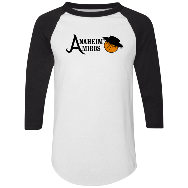 Anaheim Amigos Raglan Shirt 3/4 Sleeve ABA Basketball Team color White/Black