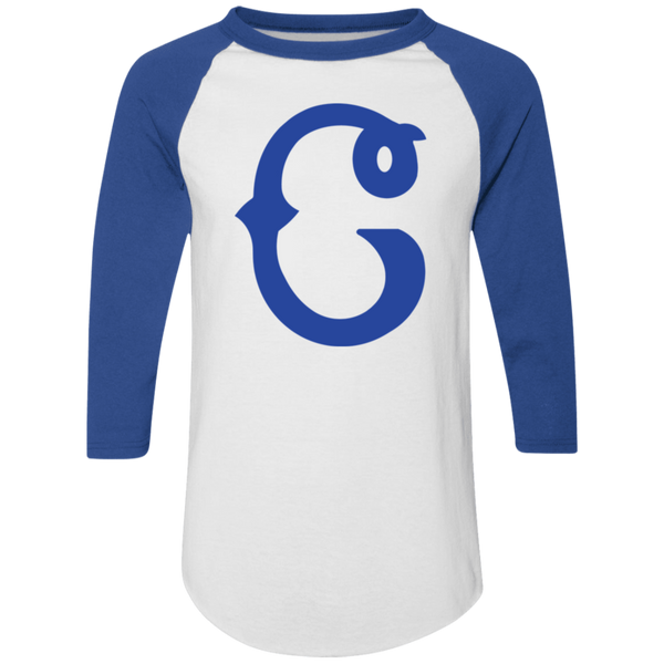 Columbus Blue Birds Raglan Shirt Negro League Baseball color White/Royal Blue