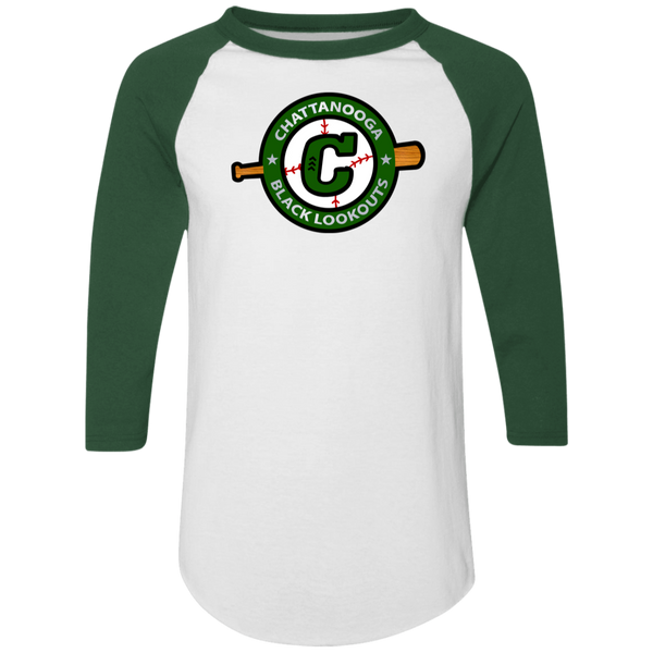 Chattanooga Black Lookouts Raglan Shirt Negro League Baseball color White/Dark Green