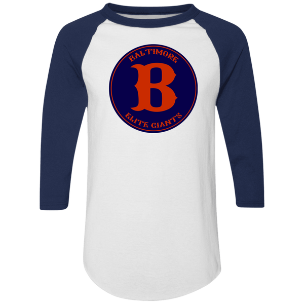 Baltimore Elite Giants Raglan Shirt Negro League Baseball color White/Navy Blue