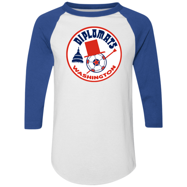 Washington Diplomats Raglan Shirt NASL Soccer color White/Royal Blue