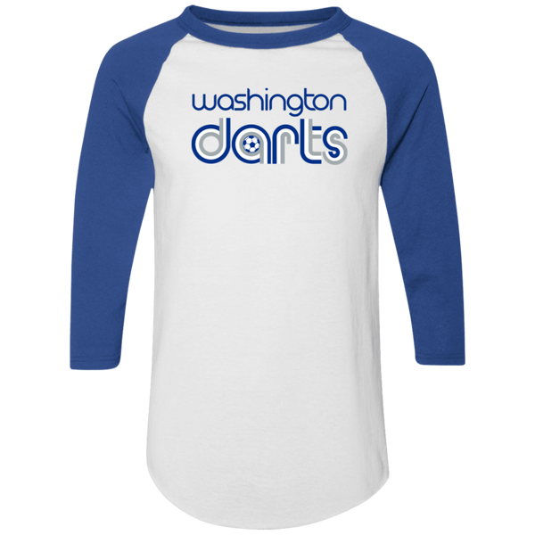 Washington Darts Raglan Shirt Franchise NASL Soccer color White/Royal Blue