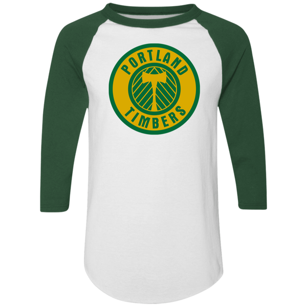 Portland Timbers Raglan Shirt NASL Soccer color White/Dark Green