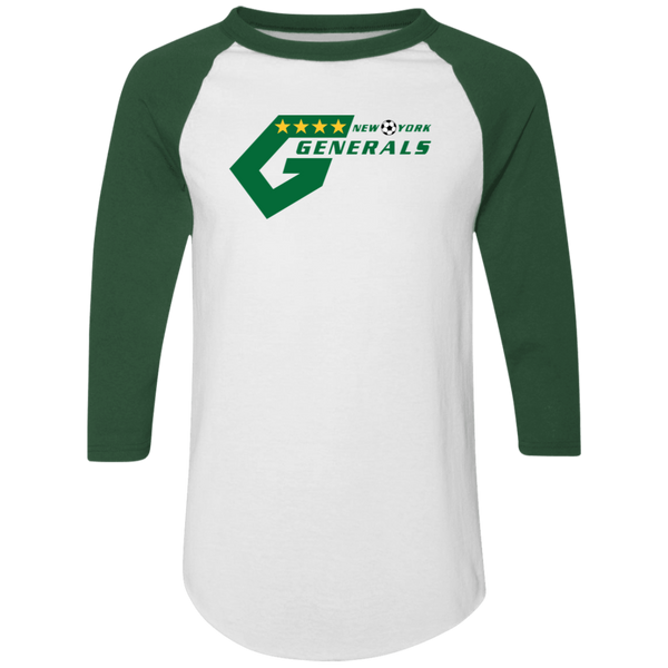 New York Generals Raglan Shirt Franchise NASL Soccer color White/Dark Green