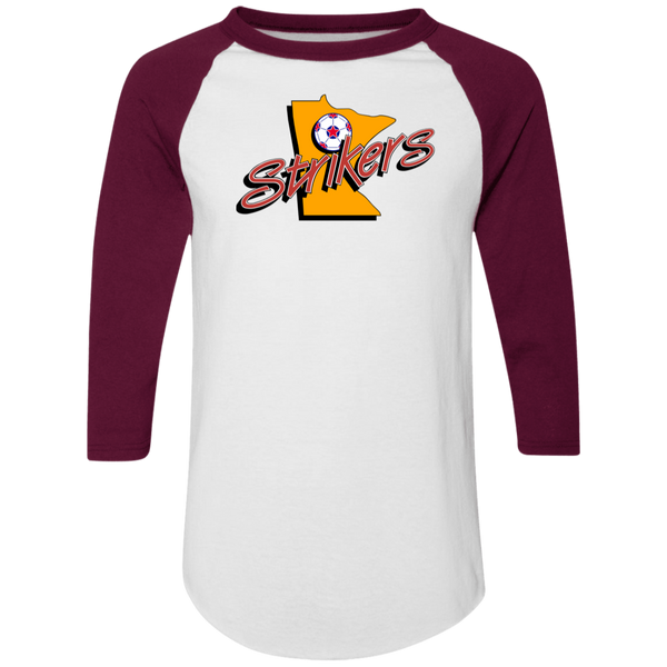 Minnesota Strikers Raglan Shirt Franchise NASL Soccer color White/Maroon