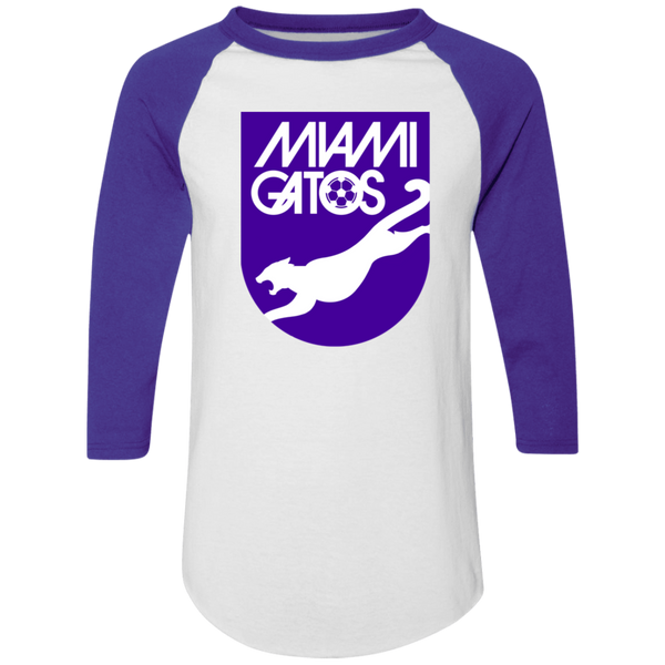Miami Gatos Raglan Shirt NASL Soccer color White/Purple