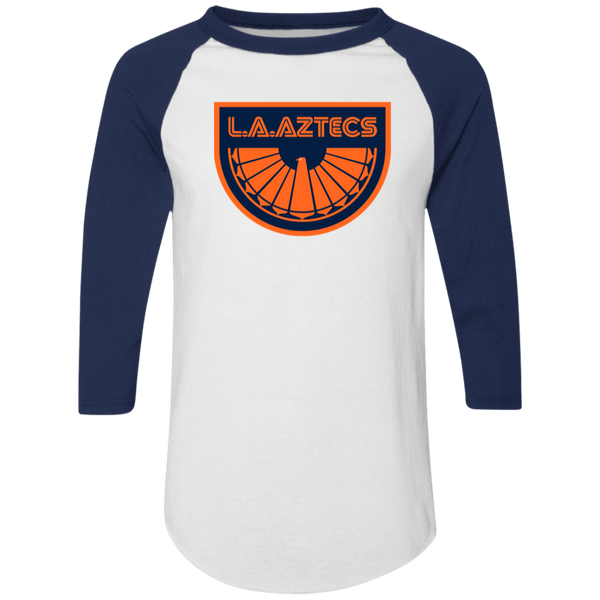 Los Angeles Aztecs Raglan Shirt NASL Soccer color White/Navy Blue