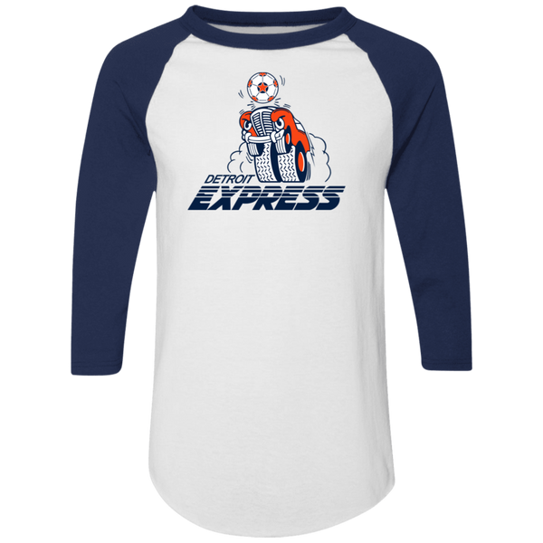Detroit Express Raglan Shirt NASL Soccer color White/Navy