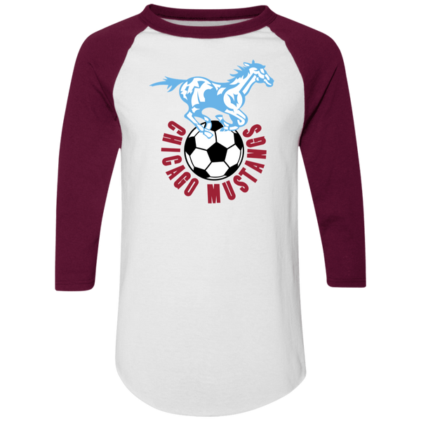 Chicago Mustangs Raglan Shirt NASL Soccer color White/Maroon