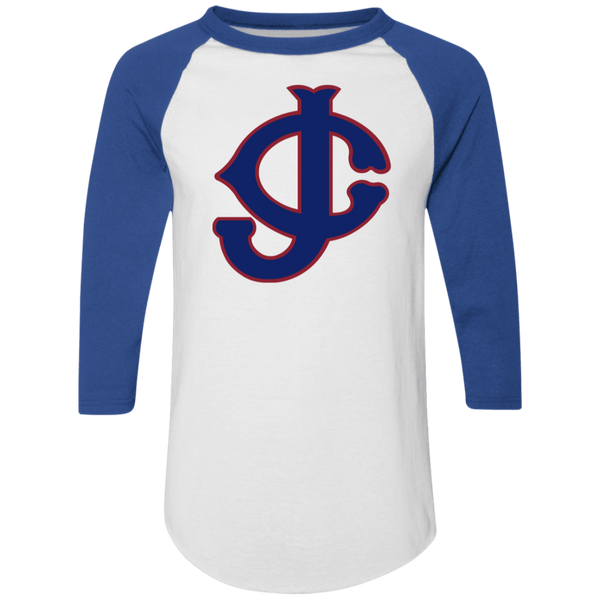 Jersey City Giants Raglan Shirt Negro League Baseball Team color White/Royal Blue