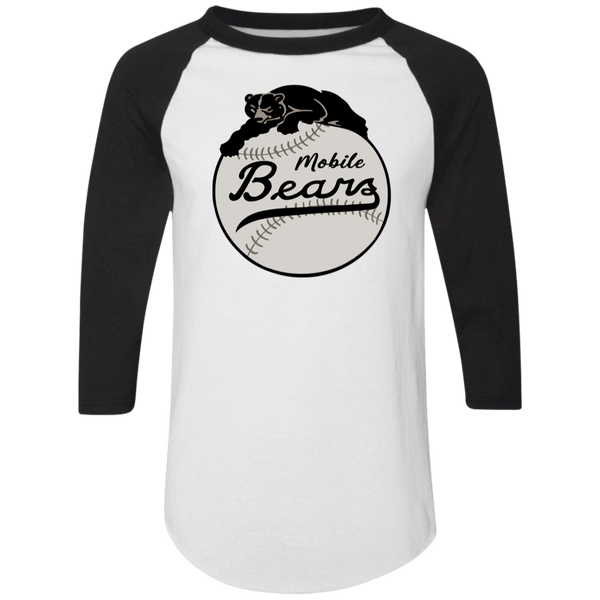 Mobile Black Bears Raglan Shirt Colorblock Negro League Baseball color White/Black