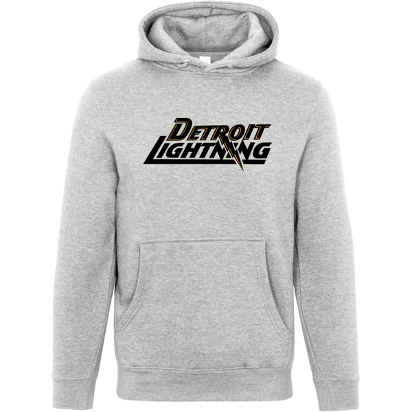 Detroit Lightning Hoodie Pullover Premium MISL Soccer color Heather Grey