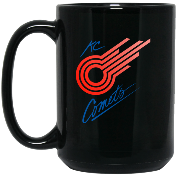 Kansas City Comets Mug 15oz Black Glossy Ceramic MISL Soccer