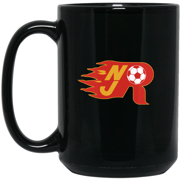 New Jersey Rockets Mug 15oz Black Glossy Ceramic MISL Soccer