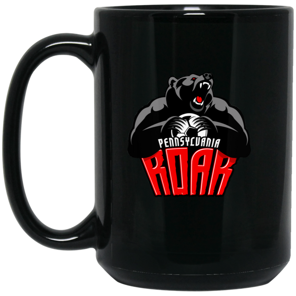 Pennsylvania Roar Mug 15oz Black Glossy Ceramic MISL Soccer