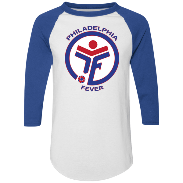 Philadelphia Fever Raglan Shirt Colorblock MISL Soccer color White/Royal Blue