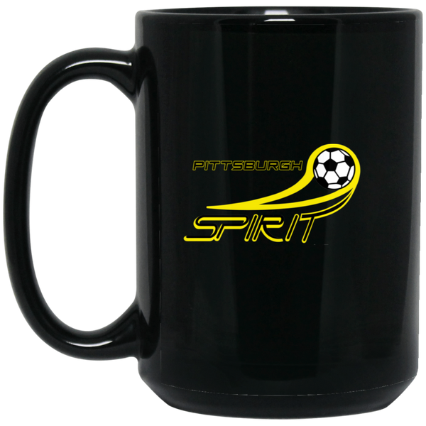 Pittsburgh Spirit Mug 15oz Black Glossy Ceramic MISL Soccer
