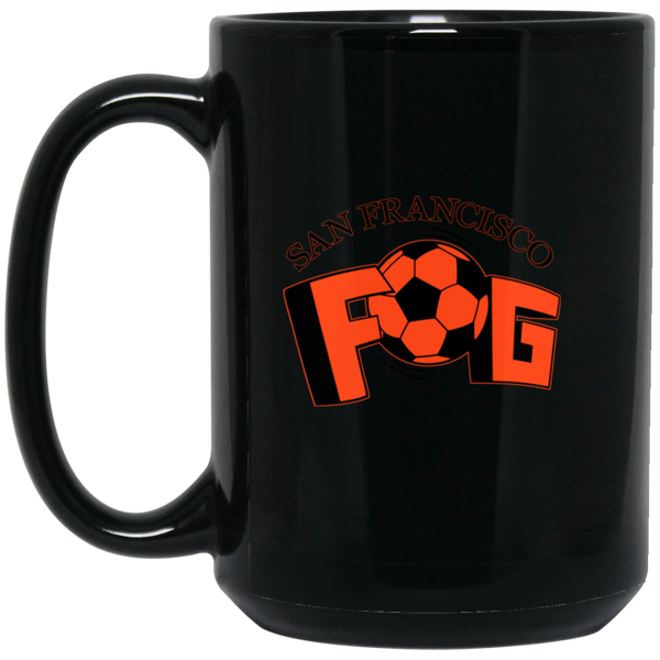San Francisco Fog Mug 15oz Black Glossy Ceramic MISL Soccer