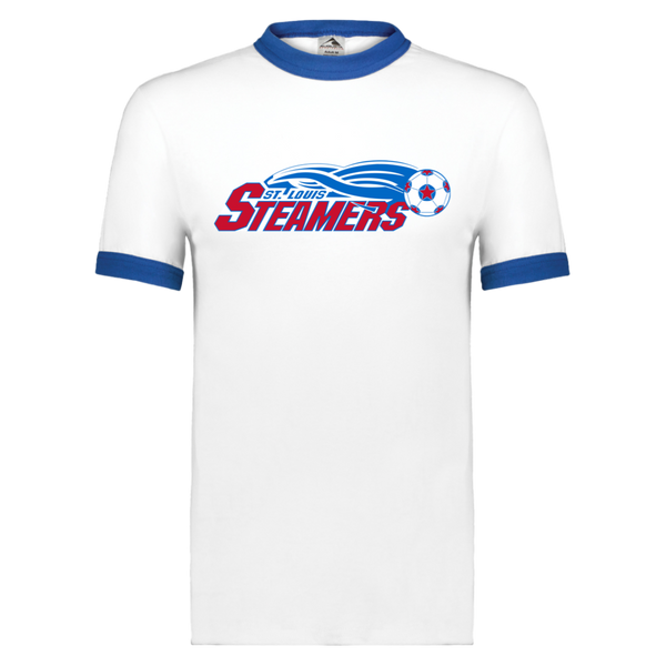 St. Louis Steamers Ringer T-shirt MISL Soccer color Athletic Heather/Royal Blue