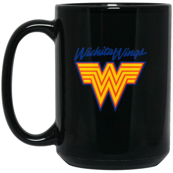 Wichita Wings Mug 15oz Black Glossy Ceramic MISL Soccer