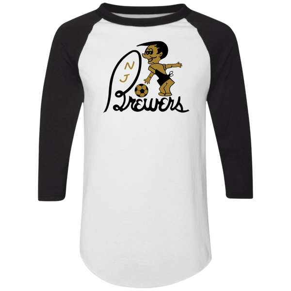 New Jersey Brewers Raglan Shirt Colorblock ASL Soccer color White/Black