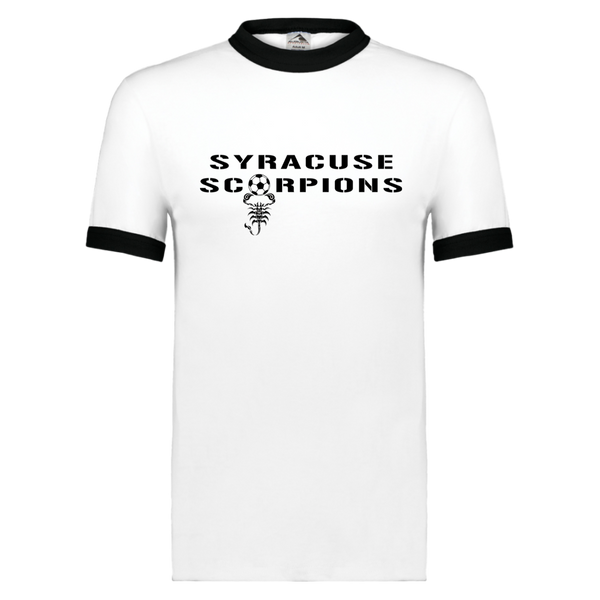 Syracuse Scorpions Ringer T-shirt ASL Soccer color White/Black