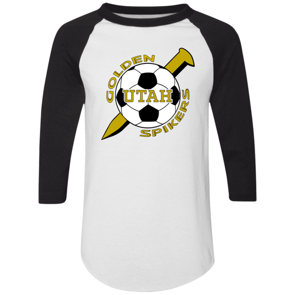 Utah Golden Spikers Raglan Shirt Colorblock ASL Soccer color White/Black