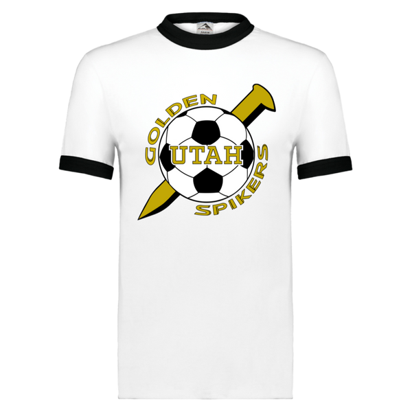 Utah Golden Spikers Ringer T-shirt ASL Soccer color White/Black