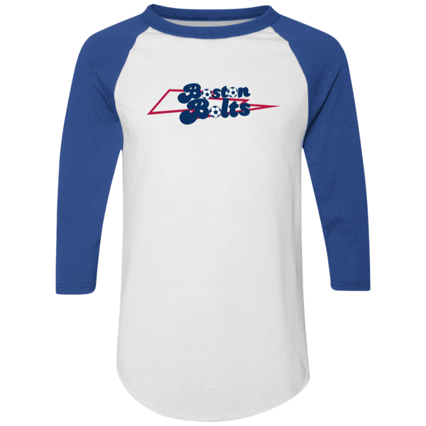 Boston Bolts Raglan Shirt Colorblock ASL Soccer color White/Royal Blue