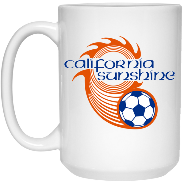 California Sunshine Mug 15oz White Glossy Ceramic ASL Soccer