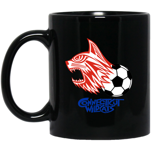 Connecticut Wildcats Mug 11oz Black Glossy Ceramic ASL Soccer