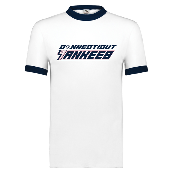 Connecticut Yankees Ringer T-shirt ASL Soccer color White/Navy