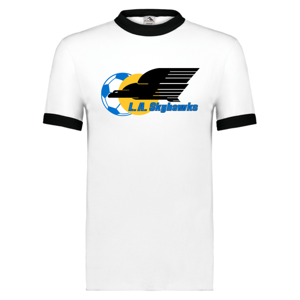 Los Angeles Skyhawks Ringer T-shirt ASL Soccer color White/Black