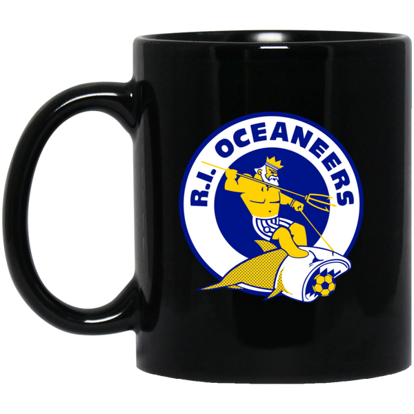 Rhode Island Oceaneers Mug 11 oz. Black Glossy Ceramic ASL Soccer