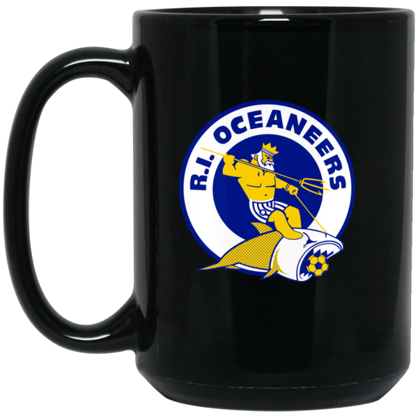 Rhode Island Oceaneers Mug 15 oz. Black Glossy Ceramic ASL Soccer
