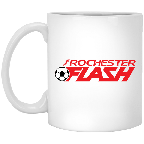 Rochester Flash Mug 11 oz. White Glossy Ceramic ASL Soccer