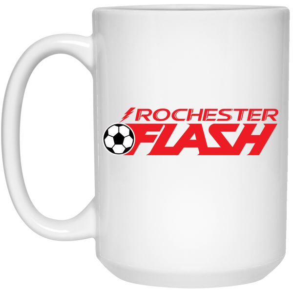 Rochester Flash Mug 15 oz. Glossy Ceramic ASL Soccer color White