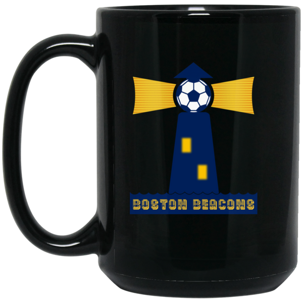 Boston Beacons Mug 15 oz. Black Glossy Ceramic NASL Soccer