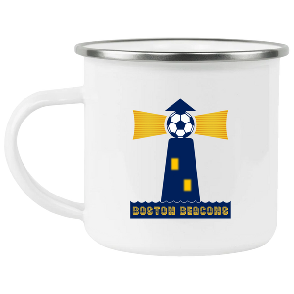 Boston Beacons Camping Mug 12 oz. Enamel NASL Soccer color White