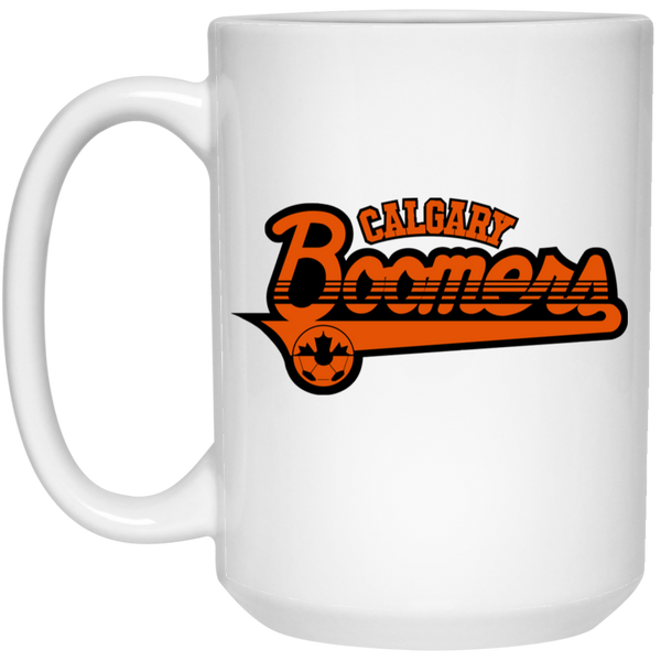 Calgary Boomers Mug 15 oz. White Glossy Ceramic NASL Soccer