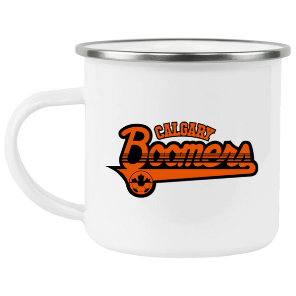 Calgary Boomers Camping Mug 12 oz. Enamel NASL Soccer color White