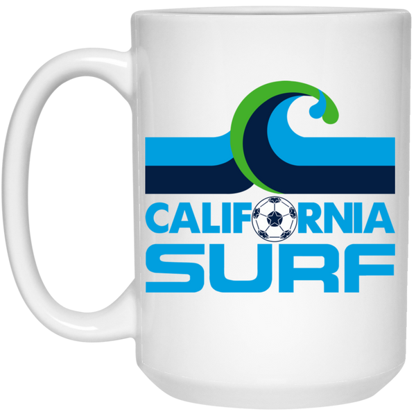 California Surf Mug 15 oz. White Glossy Ceramic NASL Soccer