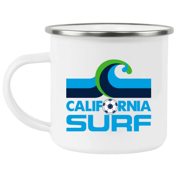California Surf Camping Mug 12 oz. Enamel NASL Soccer color White