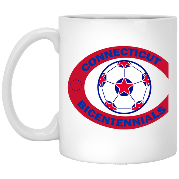 Connecticut Bicentennials Mug 11 oz. Glossy Ceramic NASL Soccer color White