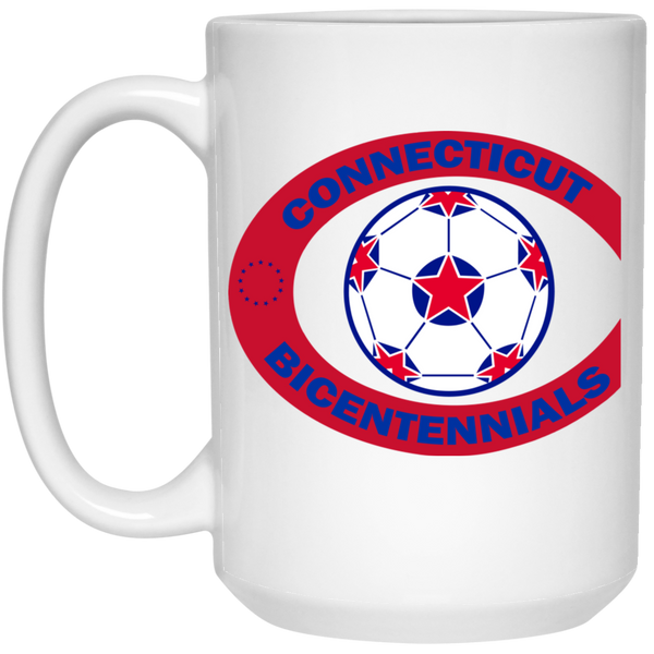 Connecticut Bicentennials Mug 15 oz. White Glossy Ceramic NASL Soccer