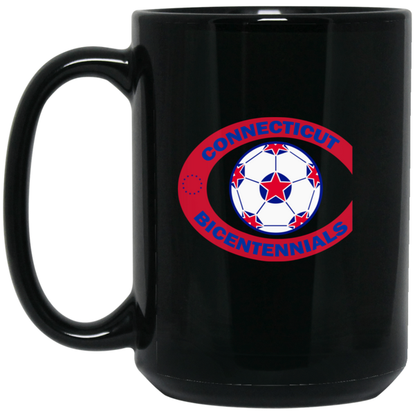 Connecticut Bicentennials Mug 15 oz. Black Glossy Ceramic NASL Soccer